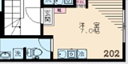 Paddock府中本町 ワンルームの間取図画像