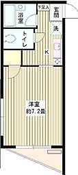 メゾン・ド・メルヴェイユ ワンルームの間取図画像