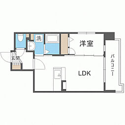 LIBERTYRTENJIN1 1LDKの間取図画像