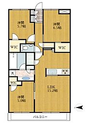 プラウドシティ武蔵浦和ステーションアリーナ 19階3LDKの間取り