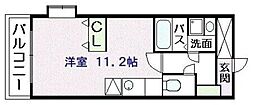 ピサンリ ワンルームの間取図画像