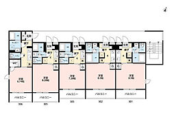 福生セイワレジデンス 3階1Kの間取り