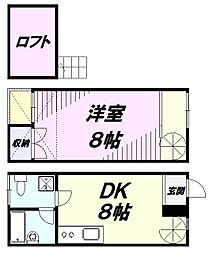 ラフォーレK1 1階1DKの間取り