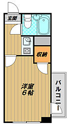 シャインエイト 1Kの間取図画像