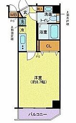東京メトロ東西線 東陽町駅 徒歩9分の賃貸マンション 3階1Kの間取り