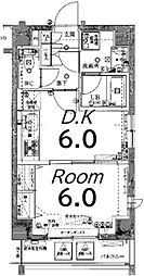 スパシエアルマール浮間公園 2階1DKの間取り