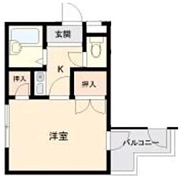 ロイヤルハイツ中川 1Kの間取図画像