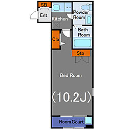 La・Plage神宮 3階1Kの間取り