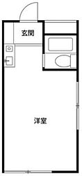 プレール中野 1階ワンルームの間取り