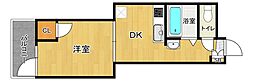 セレブマンション3 1DKの間取図画像