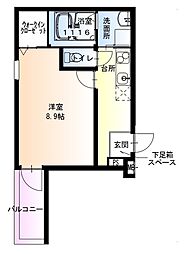 フジパレス百舌鳥駅南2番館 1Kの間取図画像