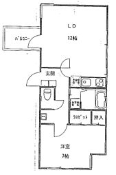 JR総武線 新小岩駅 徒歩18分の賃貸マンション 3階1LDKの間取り