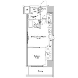 ザ・パークハビオ元浅草プレイス 7階1LDKの間取り