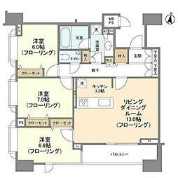 HF白金高輪レジデンス 6階3LDKの間取り