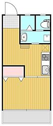 スズキハイツA 1Kの間取図画像