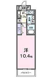 ラ・テュイル 1Kの間取図画像