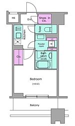 NL武蔵小杉レジデンス 1Kの間取図画像
