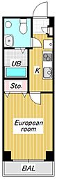 リエス船橋 1Kの間取図画像