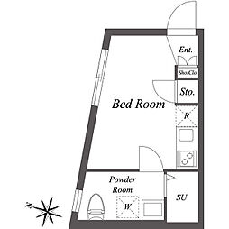 PASEOSANGENJAYA-WEST ワンルームの間取図画像