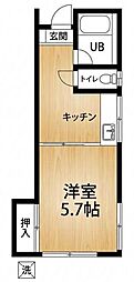 コーポクリエート 1Kの間取図画像