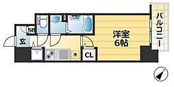 エスリード神戸三宮 15階1Kの間取り