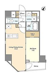 リージア日本橋小伝馬町 5階1LDKの間取り