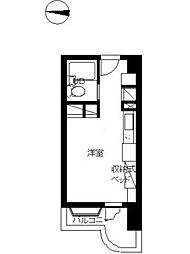 東京メトロ日比谷線 広尾駅 徒歩12分の賃貸マンション 5階ワンルームの間取り
