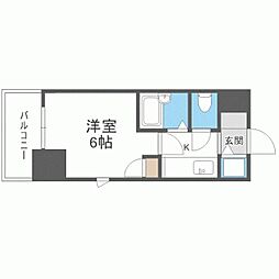 フォルム博多 1Kの間取図画像
