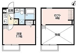 Cerisier相模が丘 2階1Kの間取り