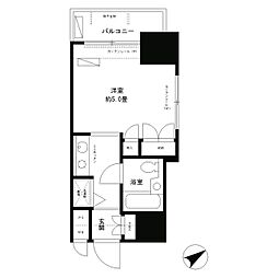 パーク・ノヴァ鶴見 4階ワンルームの間取り