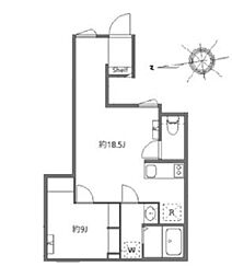 アピチェ戸越銀座 1LDKの間取図画像
