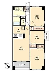 東急田園都市線 田奈駅 徒歩7分の賃貸マンション 5階3LDKの間取り