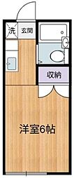 西武新宿線 武蔵関駅 徒歩16分の賃貸アパート 2階1Kの間取り