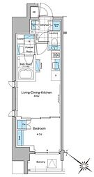 ルフォンプログレ西大井プレミア 1LDKの間取図画像