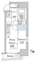 デュオフラッツ日本橋水天宮 10階1DKの間取り