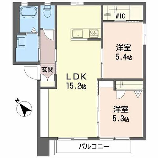 フィグタウン　Ｄ棟 D0102｜広島県福山市曙町２丁目(賃貸アパート2LDK・1階・56.09㎡)の写真 その2