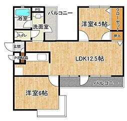 ツインコートたちばな台E棟 2LDKの間取図画像