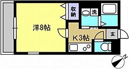 メゾン新町 1Kの間取図画像