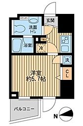 ライブコート草加 11階1Kの間取り