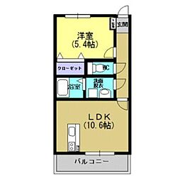 ＵＲＢＡＮ・Ｕ（アーバン・ユウ） 1階1LDKの間取り