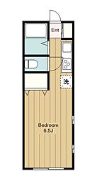 リバージュあつぎ2 1Kの間取図画像