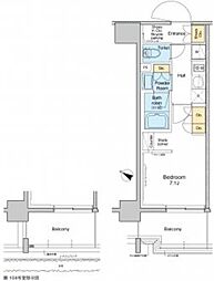 プラウドフラット両国サウス 1階1Kの間取り