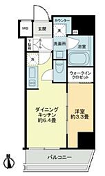 グランマーチ芝公園 8階1DKの間取り