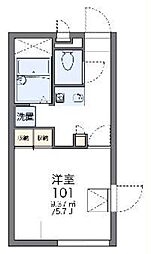レオパレスベアート 1Kの間取図画像