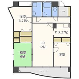 テングッド西新南 3LDKの間取図画像
