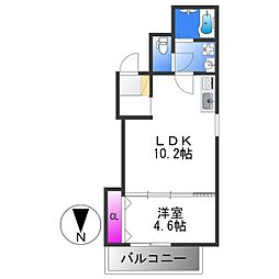 エフスタイル喜連 1LDKの間取図画像