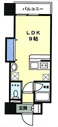 桜WILL 1Kの間取図画像