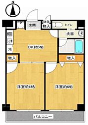 メゾン・ド宮前 2DKの間取図画像