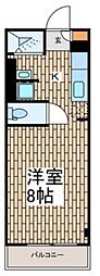 エムコム 1Kの間取図画像