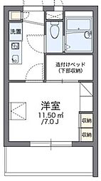 レオパレスリモーネII 2階1Kの間取り